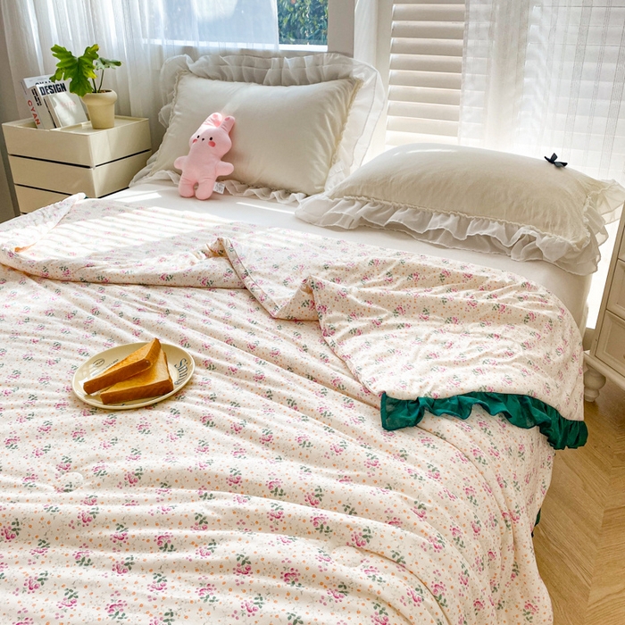 91家纺网 家纺一手货源 找家纺 千朵 2024新款针织棉夏被 夏朵