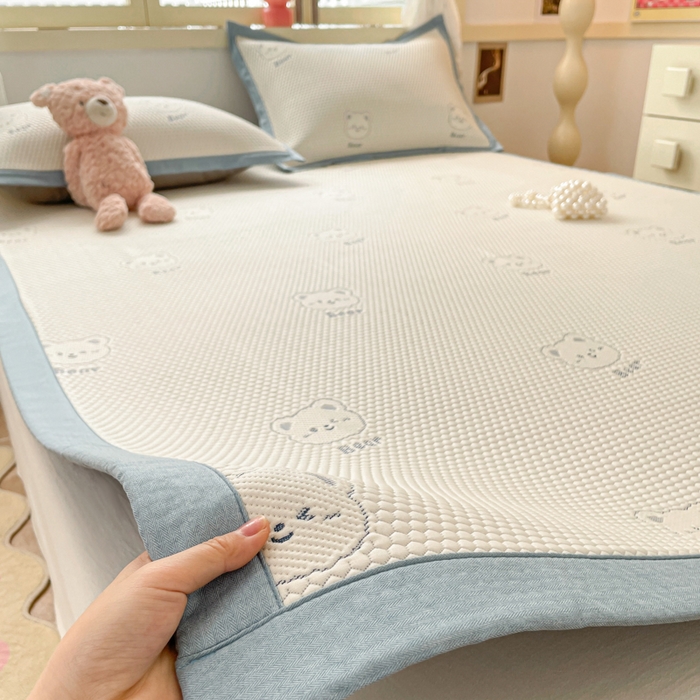 91家纺网 家纺一手货源 找家纺 （总）慕澄 2024新款A类PE提花凉感豆豆复合款凉席