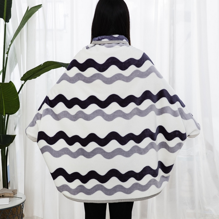 91家纺网 家纺一手货源 找家纺 恋尚羽 2025秋冬爆款印花披肩毯盖毯曲线