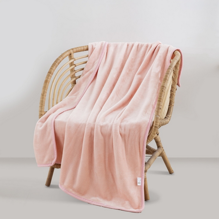 91家纺网 家纺一手货源 找家纺 恋尚羽 2025秋冬爆款印花披肩毯盖毯粉玉