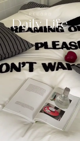 91家纺网 家纺一手货源 找家纺 圆岛家纺 2024新款博主风全棉色织水洗棉拼接毛巾绣四件套 布莱黑