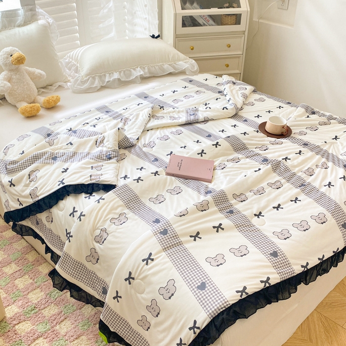 91家纺网 家纺一手货源 找家纺 千朵 2024新款针织棉夏被 洛克