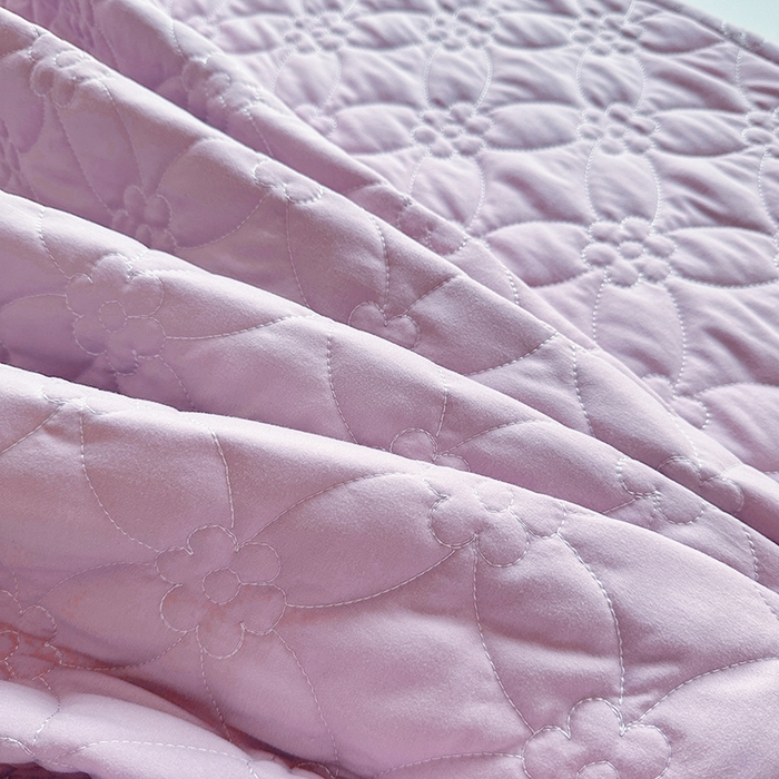 91家纺网 家纺一手货源 找家纺 罗艺轩 2024新款公主风水洗棉全夹棉床盖款三件套-盛宴 盛宴-茉莉紫