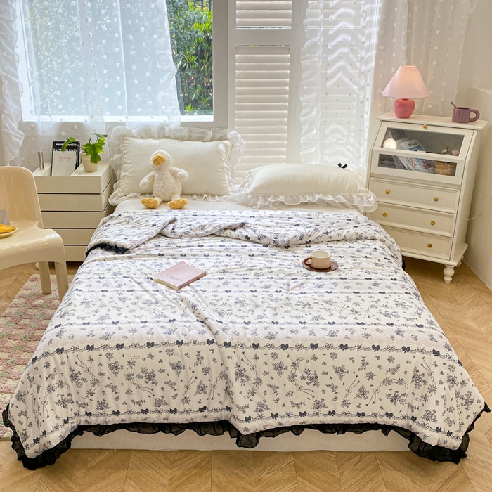 91家纺网 家纺一手货源 找家纺 千朵 2024新款针织棉夏被 小时光