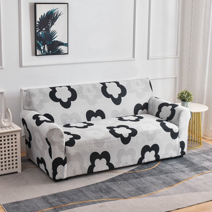 91家纺网 家纺一手货源 找家纺 兴妮雅家纺 2024新款三人位沙发套 格纹花朵