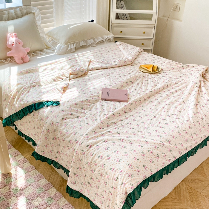 91家纺网 家纺一手货源 找家纺 千朵 2024新款针织棉夏被 夏朵