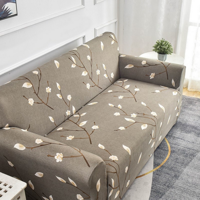 91家纺网 家纺一手货源 找家纺 兴妮雅家纺 2024新款三人位沙发套 一支独秀(咖)