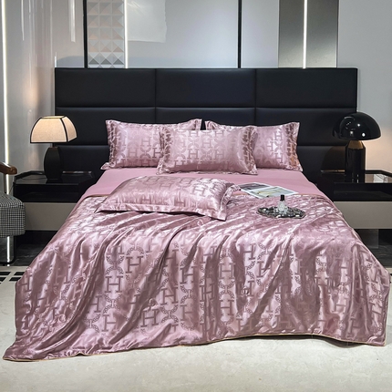 91家纺网 家纺一手货源 找家纺 （总）七夜居 2025新款夏凉被空调被贡缎提花水洗真丝夏被四件套