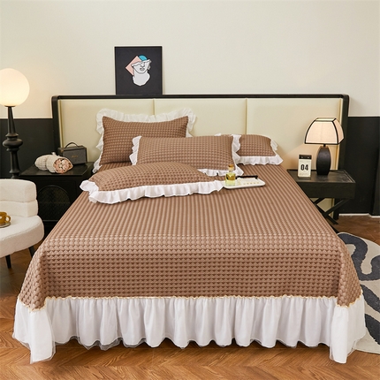 91家纺网 家纺一手货源 找家纺 （总）情恒家纺 2025新款凉感丝豆豆席床盖款三件套