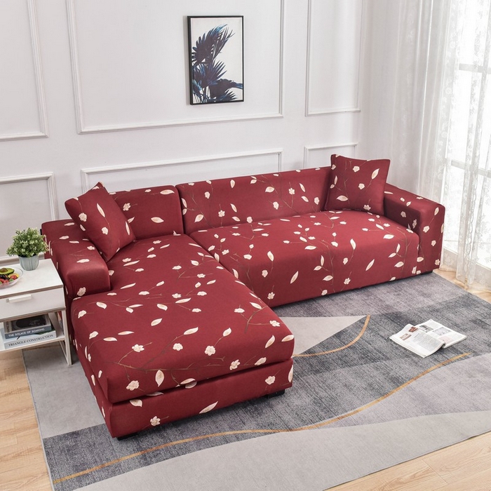 91家纺网 家纺一手货源 找家纺 兴妮雅家纺 2024新款雅芝华士贵妃沙发套 一支独秀(红)