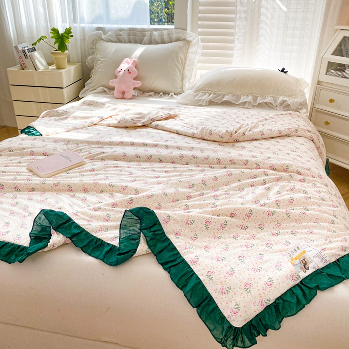 91家纺网 家纺一手货源 找家纺 千朵 2024新款针织棉夏被 夏朵