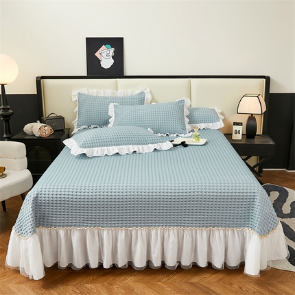 91家纺网 家纺一手货源 找家纺 （总）情恒家纺 2025新款凉感丝豆豆席床盖款三件套