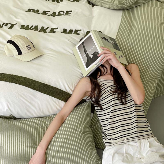 91家纺网 家纺一手货源 找家纺 （总）圆岛家纺 2024新款博主风全棉色织水洗棉拼接毛巾绣四件套