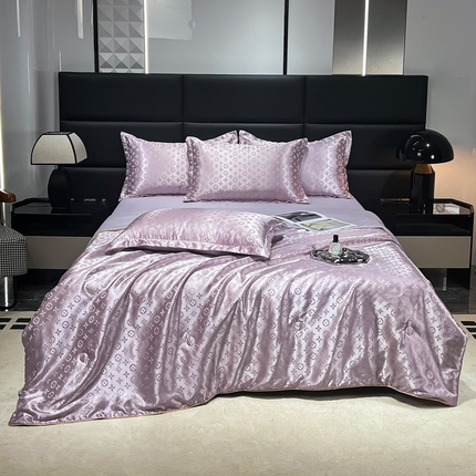 91家纺网 家纺一手货源 找家纺 （总）七夜居 2025新款夏凉被空调被贡缎提花水洗真丝夏被四件套
