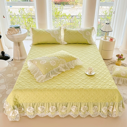 91家纺网 家纺一手货源 找家纺 （总）罗艺轩 2024新款公主风水洗棉全夹棉床盖款三件套-盛宴