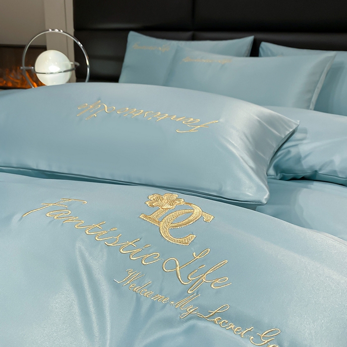 91家纺网 家纺一手货源 找家纺 （总）澳梵 2024新款水洗真丝刺绣四件套