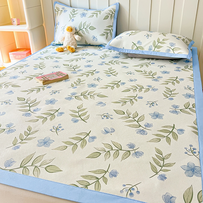 91家纺网 家纺一手货源 找家纺 安哆啦家纺 安哆啦家纺 2024新款A类冰藤印花凉席 森林来信-凉席款