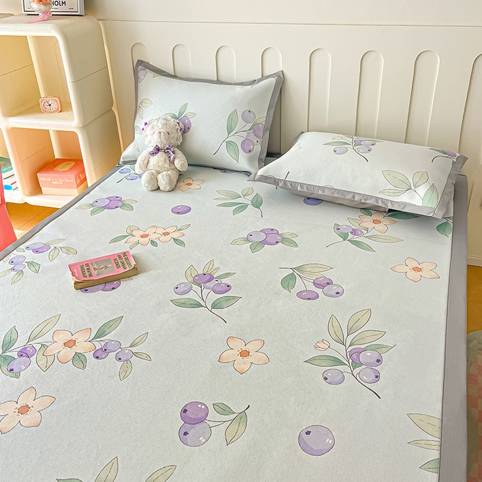 91家纺网 家纺一手货源 找家纺 安哆啦家纺 安哆啦家纺 2024新款A类冰藤印花凉席 蓝莓-凉席款