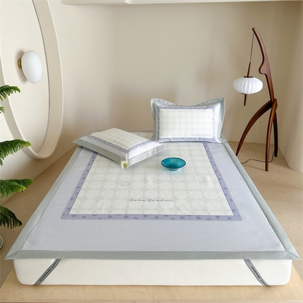 91家纺网 家纺一手货源 找家纺 （总）甜梦 2025新款简欧大板凉感品质7A抗菌防螨印花养生冰丝席系列