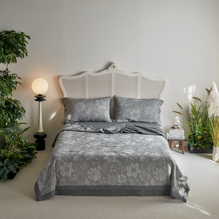 91家纺网 家纺一手货源 找家纺 （总）安莱生活 2024新款高端双层纱色织大提花夏被 馥香