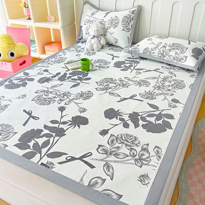 91家纺网 家纺一手货源 找家纺 安哆啦家纺 安哆啦家纺 2024新款A类冰藤印花凉席 花上枝-凉席款