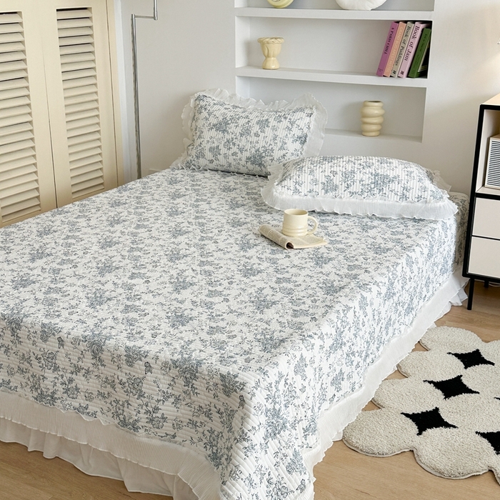 91家纺网 家纺一手货源 找家纺 昔可家纺 2024新款凉感冰皮床盖和同款夏被 庄生梦蝶