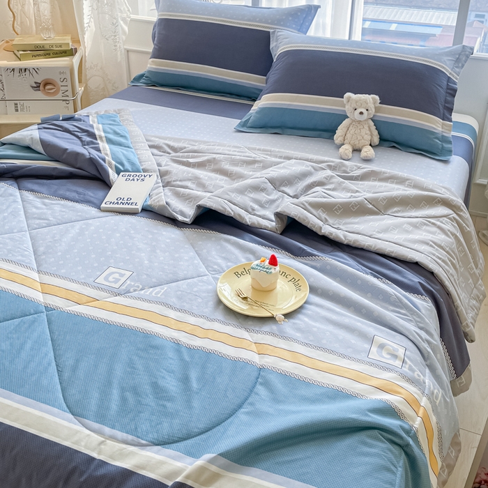 91家纺网 家纺一手货源 找家纺 菲梵家纺 2025春夏新品A类全棉喷气印花夏被 被子被芯 格兰德