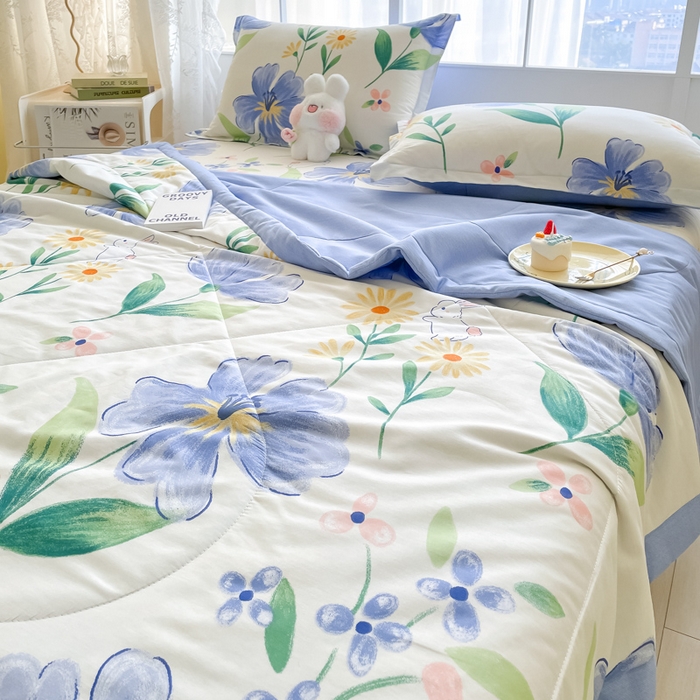 91家纺网 家纺一手货源 找家纺 菲梵家纺 2025春夏新品A类全棉喷气印花夏被 被子被芯 爱恋