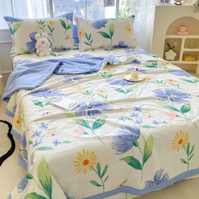 91家纺网 家纺一手货源 找家纺 菲梵家纺 2025春夏新品A类全棉喷气印花夏被 被子被芯 爱恋