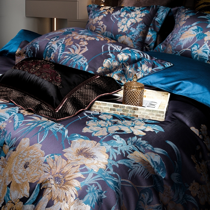 91家纺网 家纺一手货源 找家纺 （总）至爱今生 2024新款100支全棉色织提花四件套 菲拉格庄园