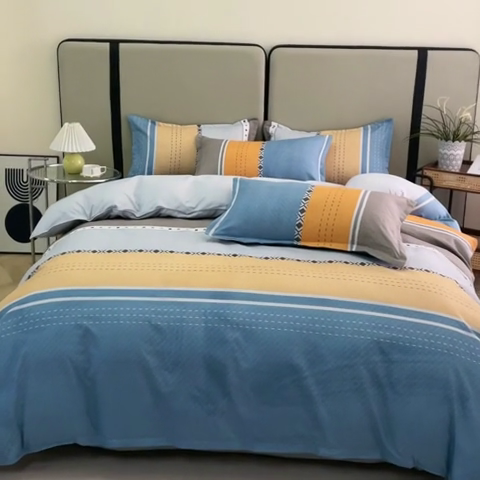 91家纺网 家纺一手货源 找家纺 北部居 2025新款加厚化纤四件套  暮春品调