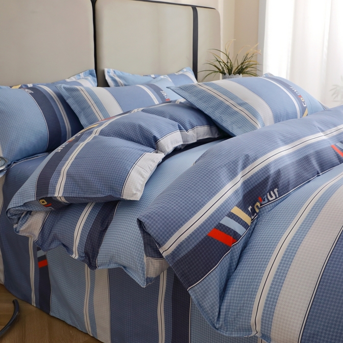 91家纺网 家纺一手货源 找家纺 北部居 2025新款加厚化纤四件套 云中漫步