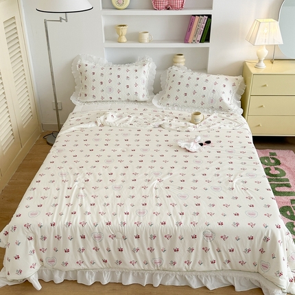 91家纺网 家纺一手货源 找家纺 （总）昔可家纺 2024新款凉感冰皮床盖和同款夏被