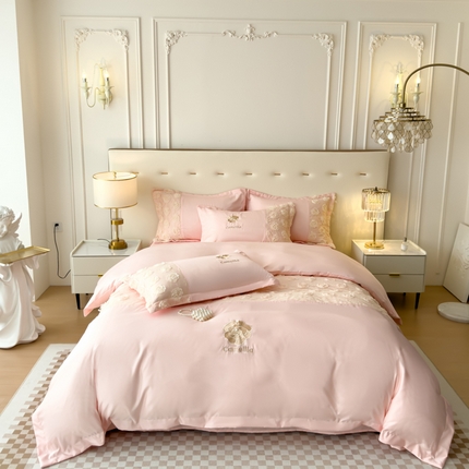 91家纺网 家纺一手货源 找家纺 （总）红嘴企鹅 2025新款水洗冰丝山茶花系列四件套