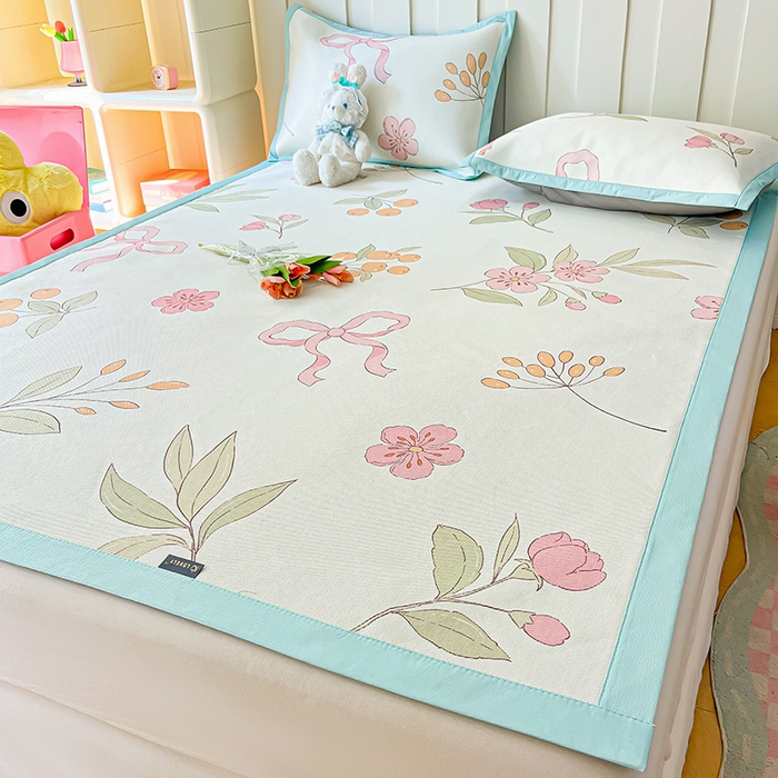 91家纺网 家纺一手货源 找家纺 安哆啦家纺 安哆啦家纺 2024新款A类冰藤印花凉席 蝶恋花-凉席款