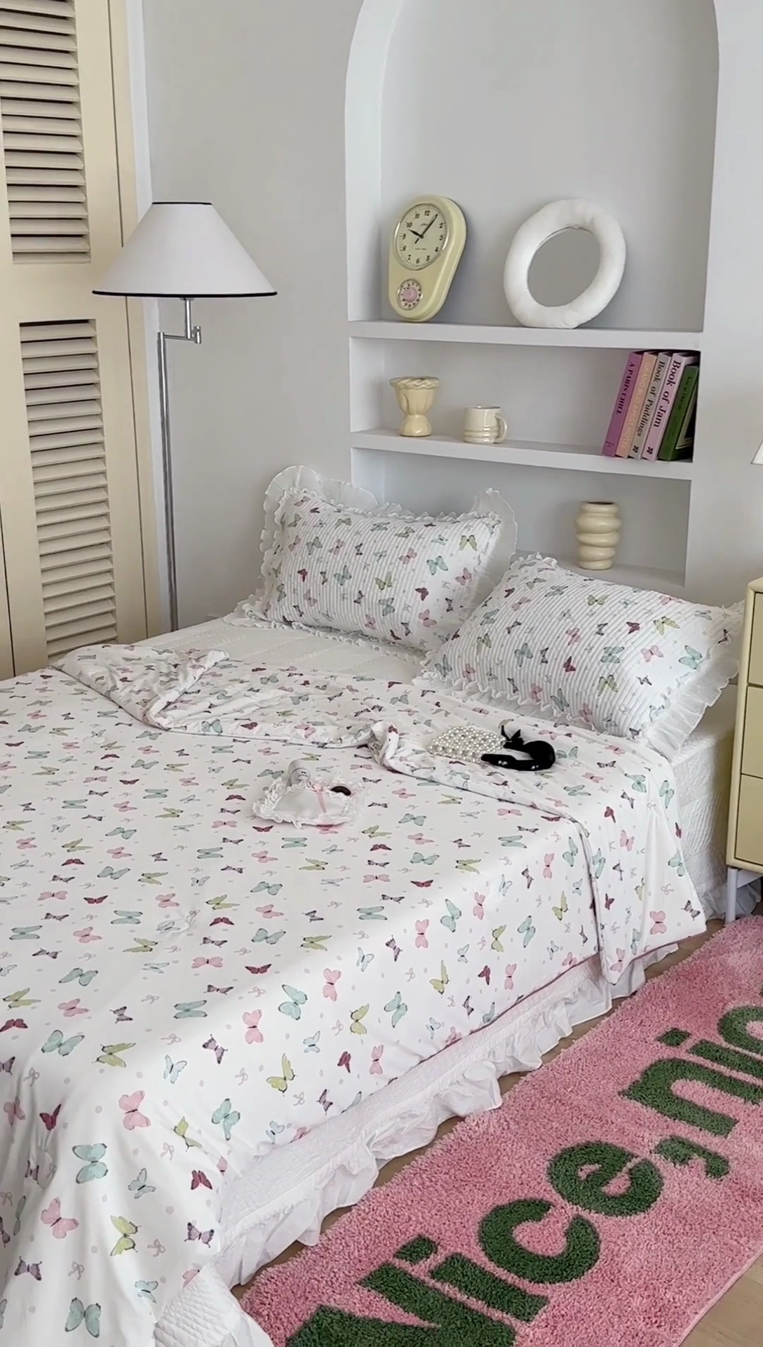 91家纺网 家纺一手货源 找家纺 昔可家纺 2024新款凉感冰皮床盖和同款夏被 缤纷蝴蝶