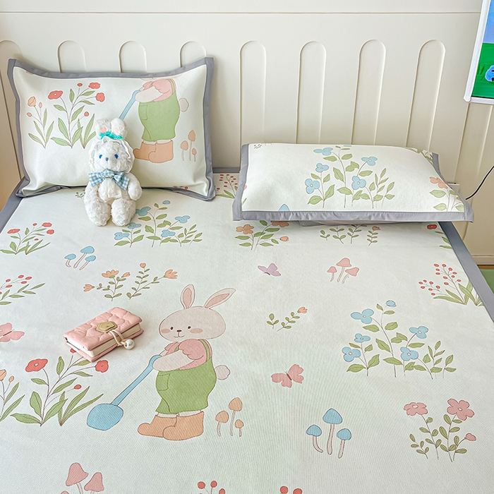 91家纺网 家纺一手货源 找家纺 安哆啦家纺 安哆啦家纺 2024新款A类冰藤印花凉席 田园里-凉席款