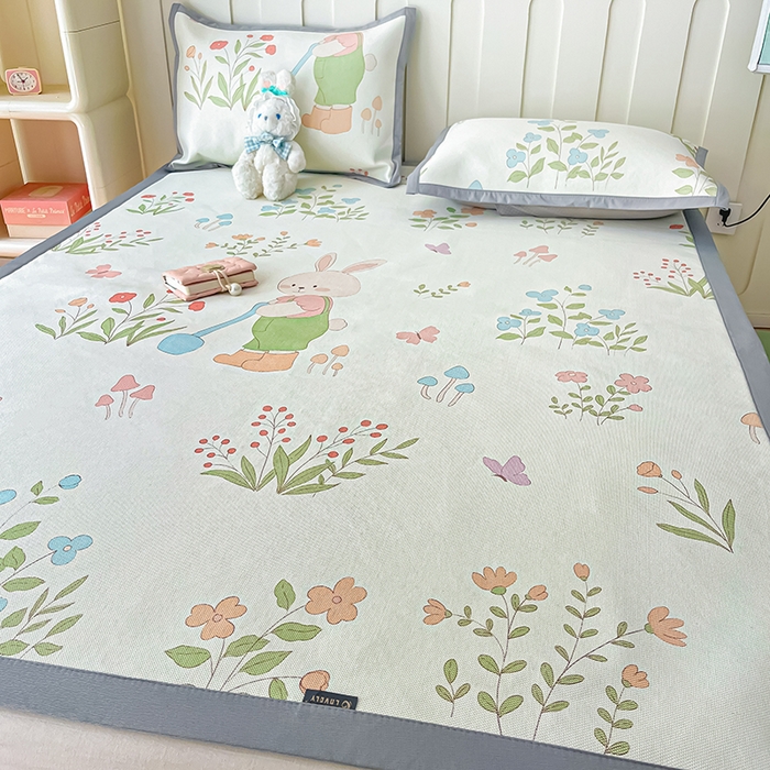 91家纺网 家纺一手货源 找家纺 安哆啦家纺 安哆啦家纺 2024新款A类冰藤印花凉席 田园里-凉席款