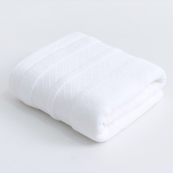 91家纺网 家纺一手货源 找家纺 朴尔2024新款全棉32股小棱形系列毛巾浴巾 35*75毛巾洁白色