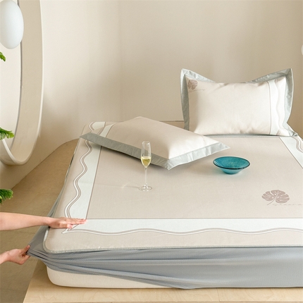 91家纺网 家纺一手货源 找家纺 （总）甜梦 2025新款简欧大板凉感品质7A抗菌防螨印花养生冰丝席系列