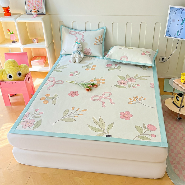 91家纺网 家纺一手货源 找家纺 安哆啦家纺 安哆啦家纺 2024新款A类冰藤印花凉席 蝶恋花-凉席款