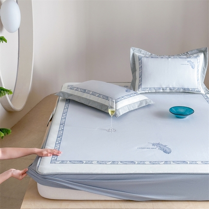 91家纺网 家纺一手货源 找家纺 （总）甜梦 2025新款简欧大板凉感品质7A抗菌防螨印花养生冰丝席系列