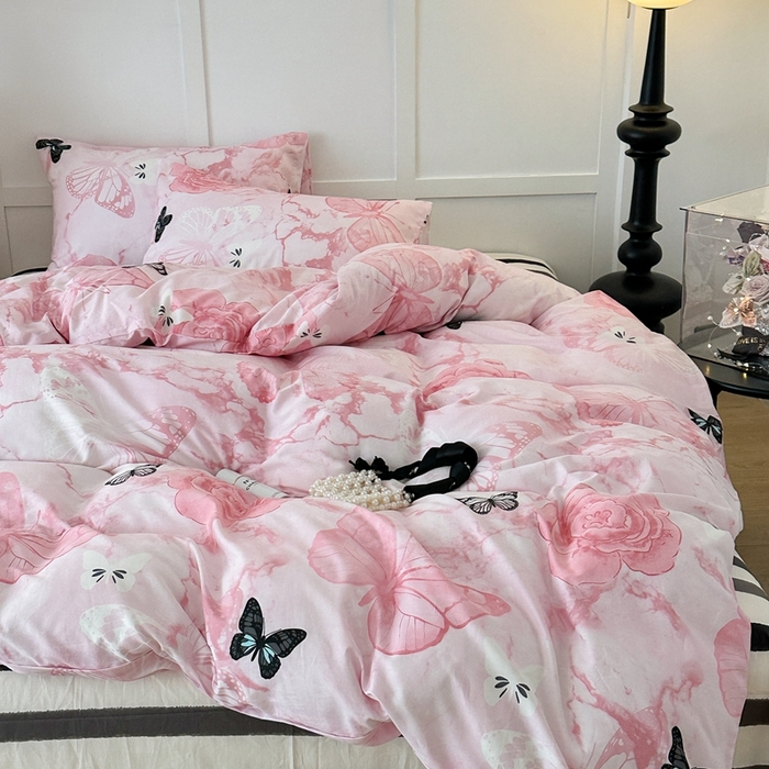 91家纺网 家纺一手货源 找家纺 （总）昔可家纺 2024新款亲肤舒适晕染四件套--蝴蝶系列