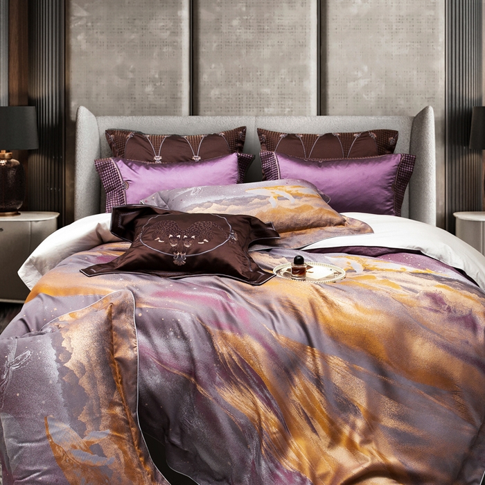 91家纺网 家纺一手货源 找家纺 （总）至爱今生 2024新款100支全棉色织提花四件套 维多利亚