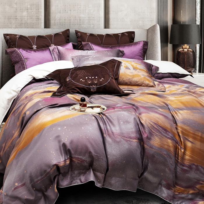 91家纺网 家纺一手货源 找家纺 （总）至爱今生 2024新款100支全棉色织提花四件套 维多利亚