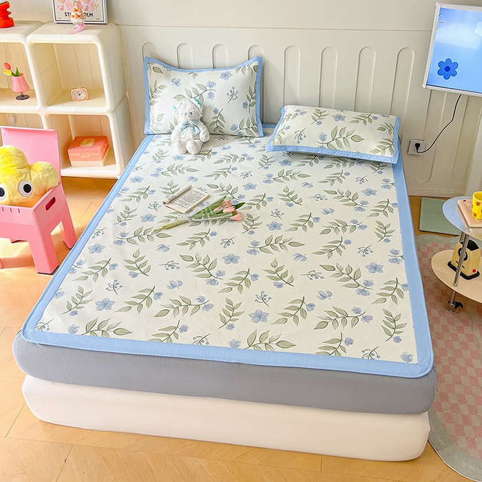 91家纺网 家纺一手货源 找家纺 安哆啦家纺 安哆啦家纺 2024新款A类冰藤印花凉席 森林来信-床笠款