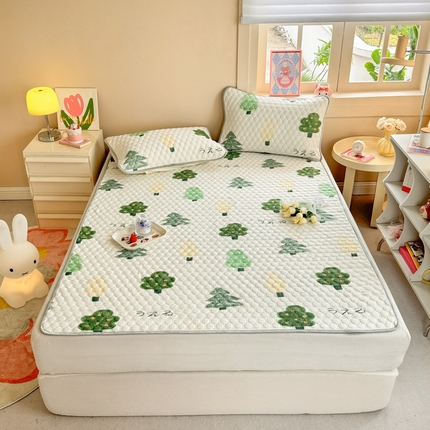 91家纺网 家纺一手货源 找家纺 简宜家居（朝初家纺） 2025新款凉感丝平铺席 元气森林-白