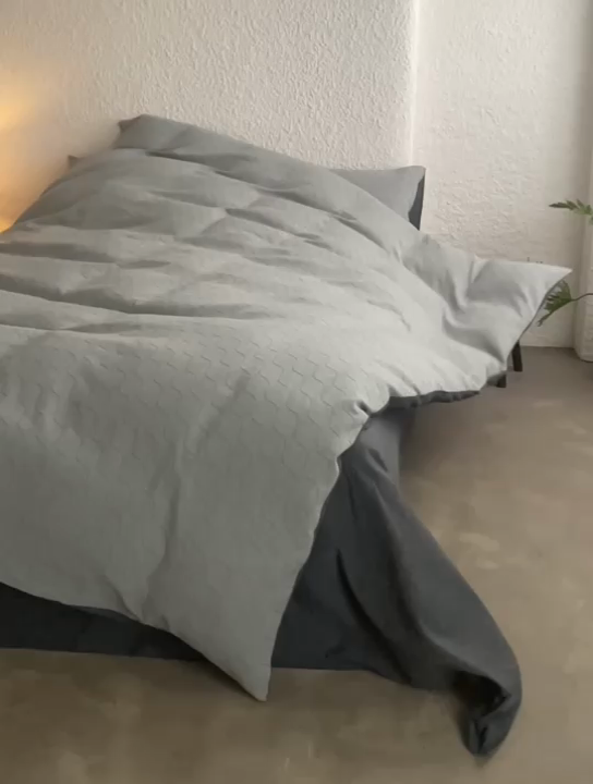 91家纺网 家纺一手货源 找家纺 安莱生活 2025新款双层纱色织提花波浪系列四件套 斜纹波浪 斜纹波兰-深灰