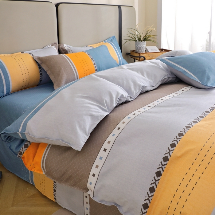 91家纺网 家纺一手货源 找家纺 北部居 2025新款加厚化纤四件套  暮春品调