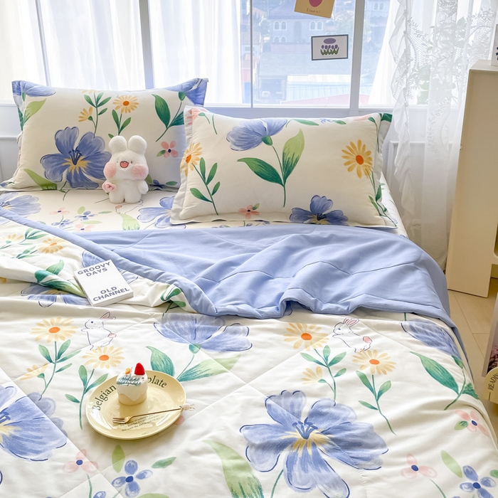 91家纺网 家纺一手货源 找家纺 菲梵家纺 2025春夏新品A类全棉喷气印花夏被 被子被芯 爱恋